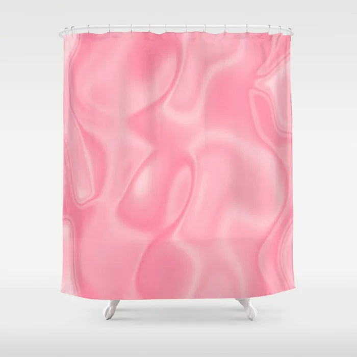 Bubblegum Boho Pink Silk Shower Curtain