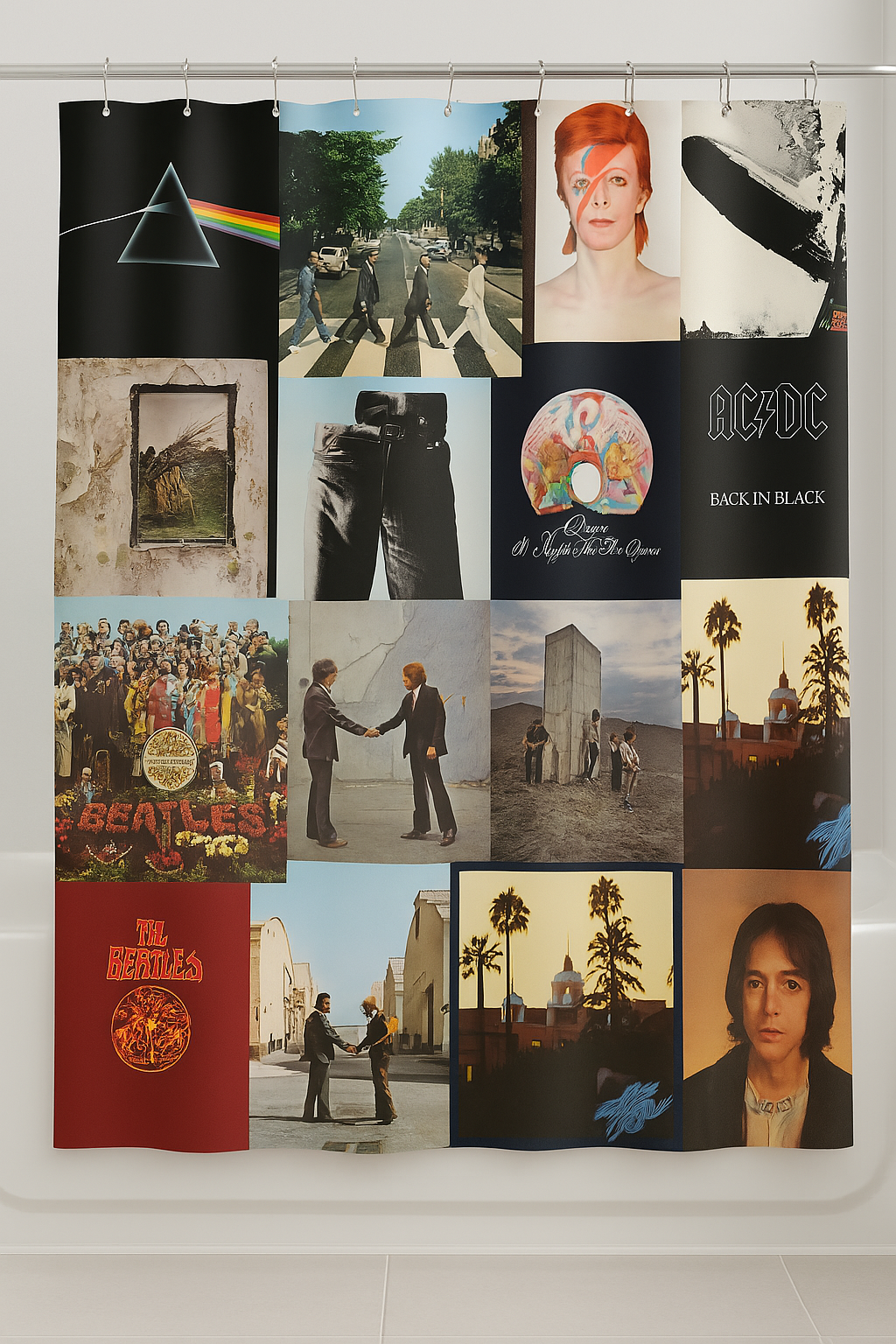 Classic Rock Band Music Album Cover Shower Curtain