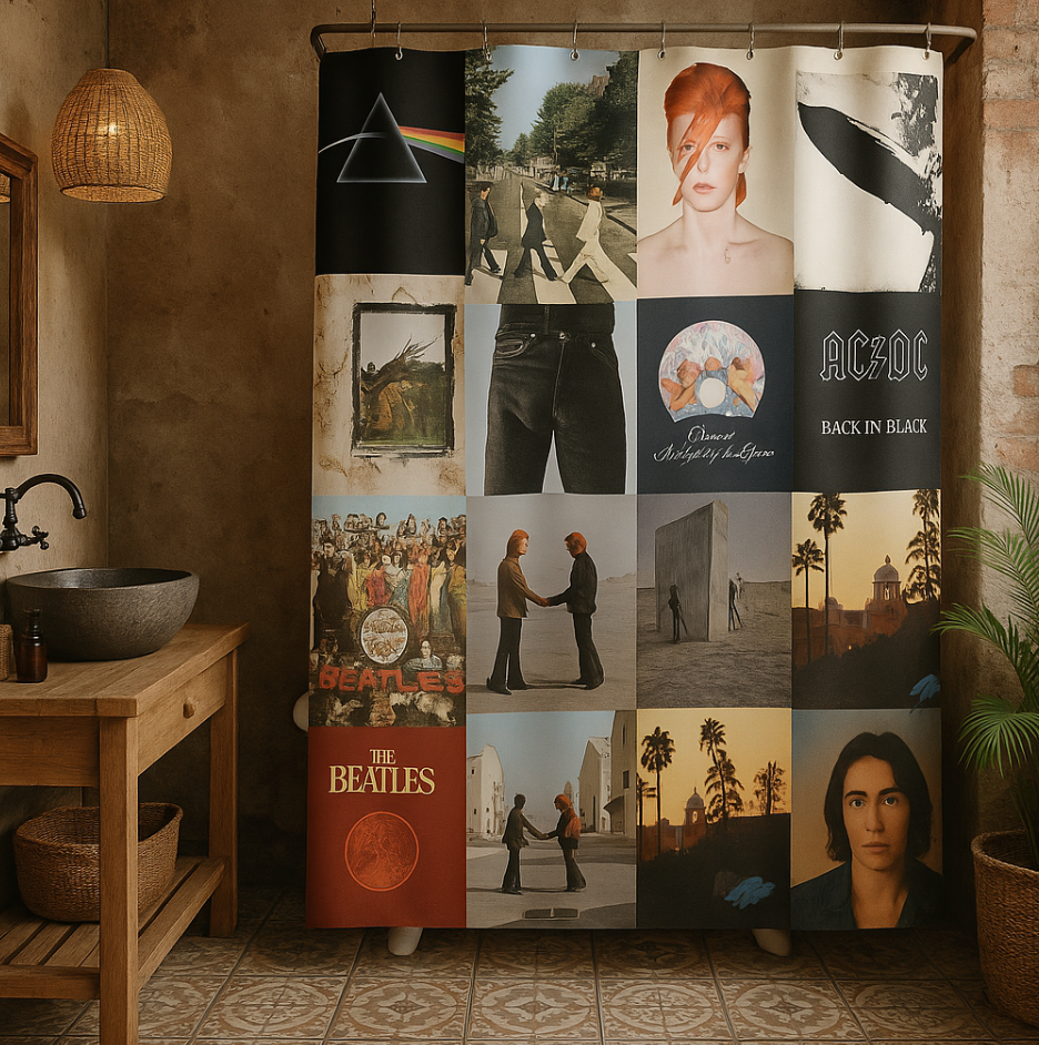 Classic Rock Band Music Album Cover Shower Curtain
