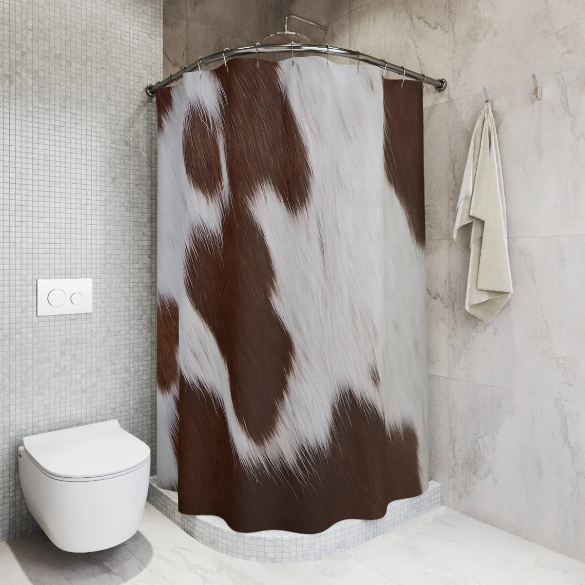 Cow Hide Print Shower Curtain