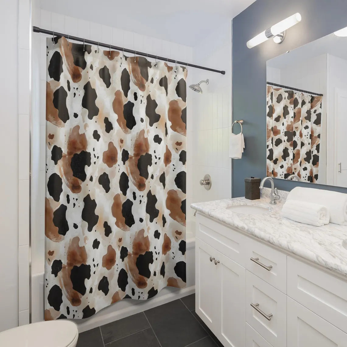 Cow Print Western Rodeo Shower Curtain