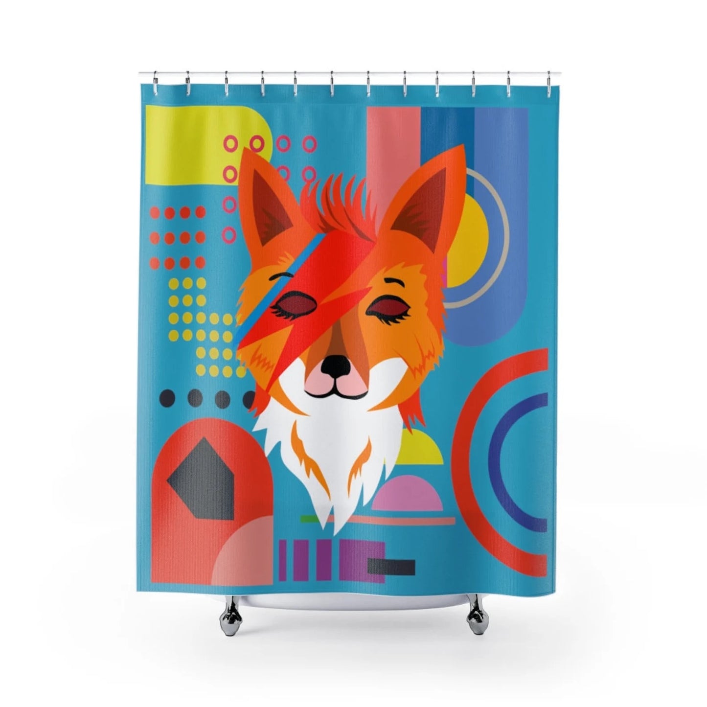 David Bowie Cute Fox Shower Curtain