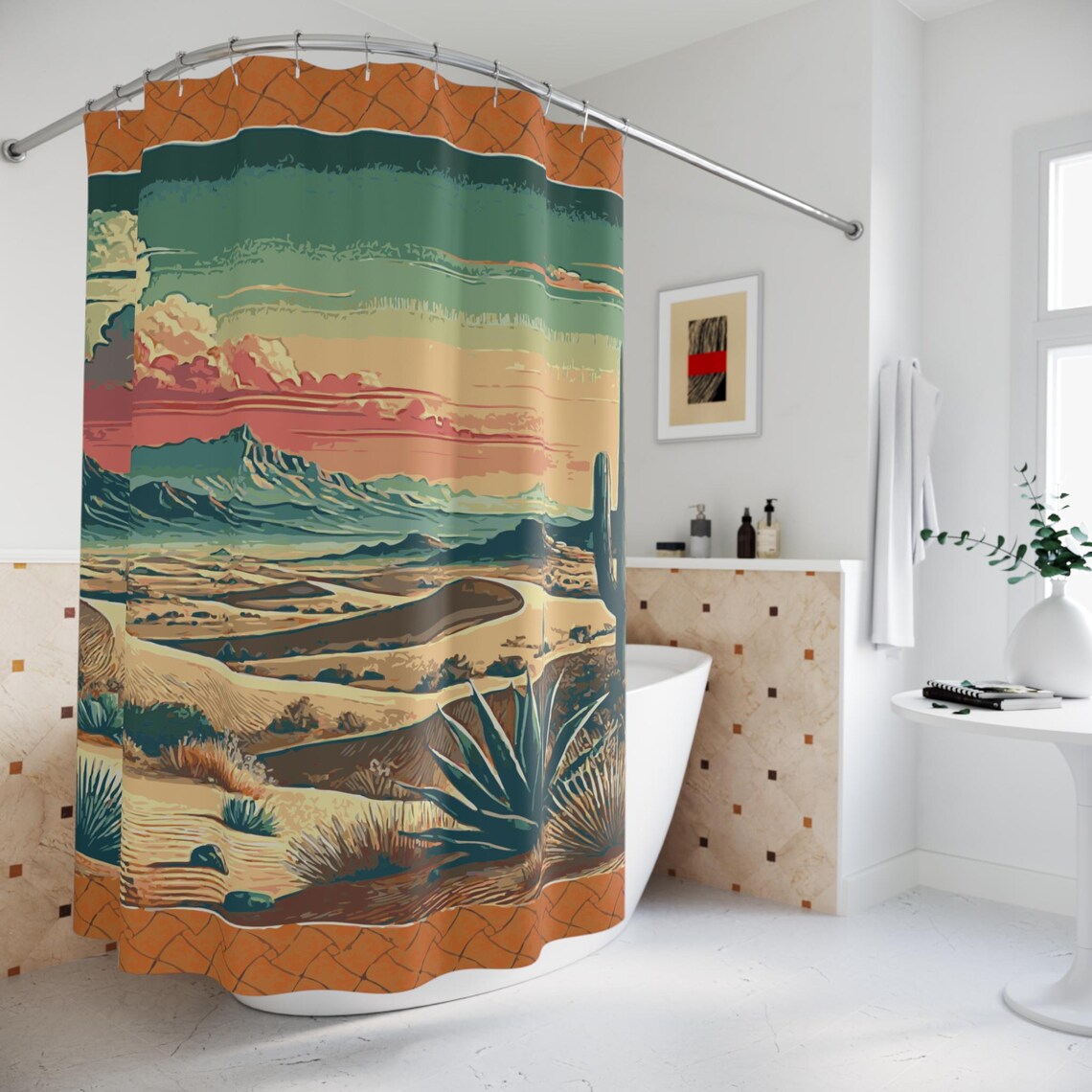 Desert Vista Southwestern Landscape Shower Curtain