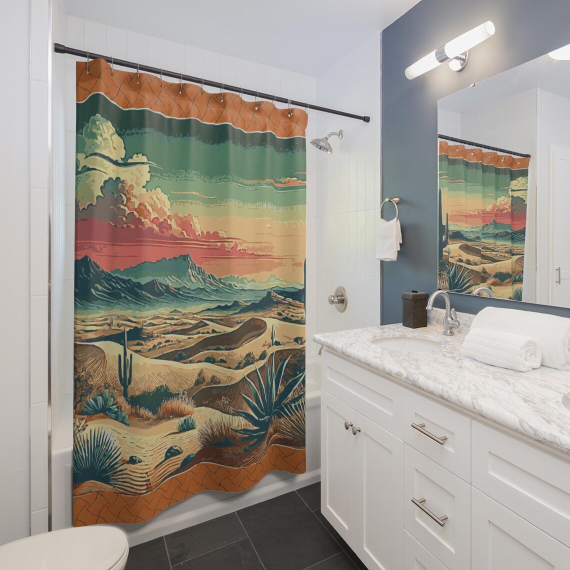Desert Vista Southwestern Landscape Shower Curtain