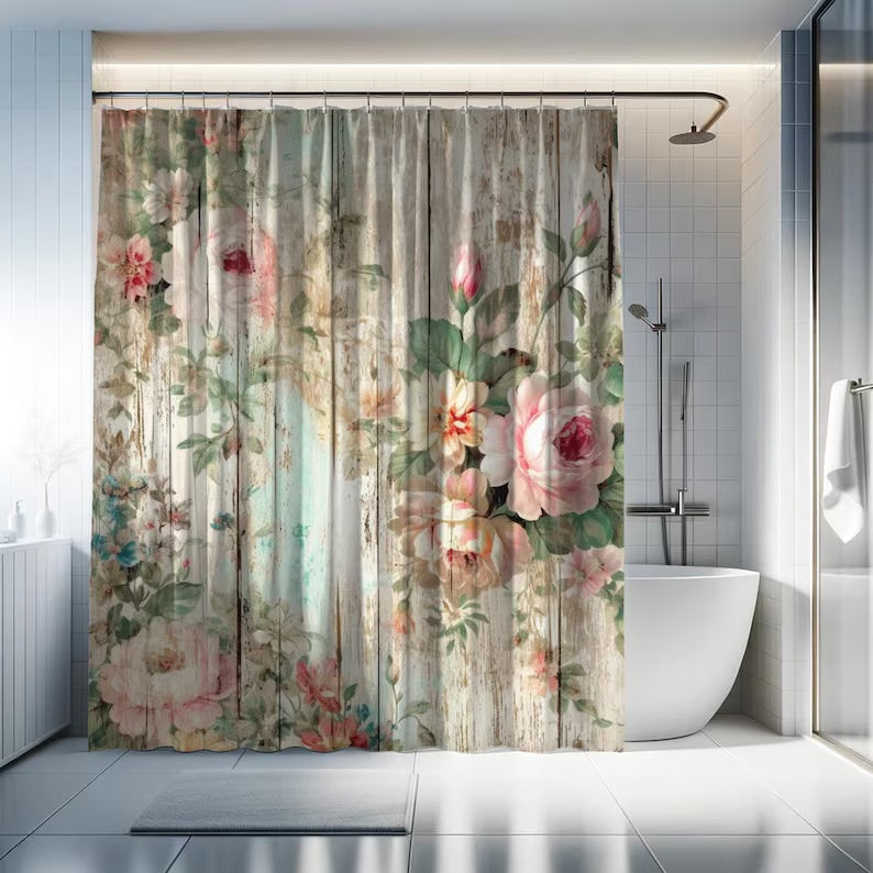 Rustic Floral Woodland Shower Curtain