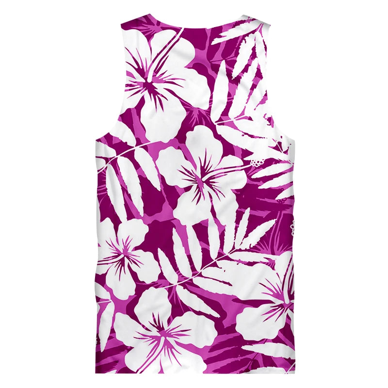 Hawaiian Flower Tropical Sleeveless Tank Top