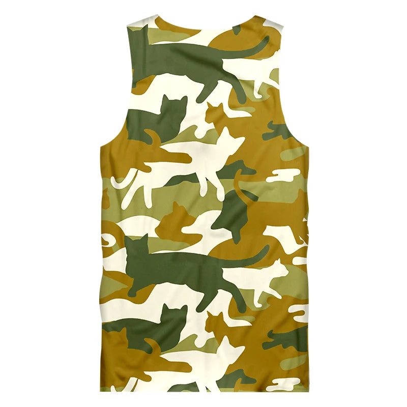Kitten Camo Sleeveless Tank Top