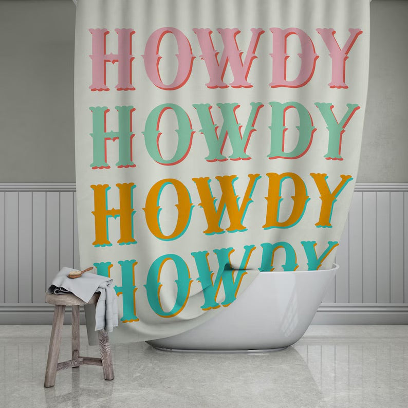 Howdy Western Bathroom Shower Curtain