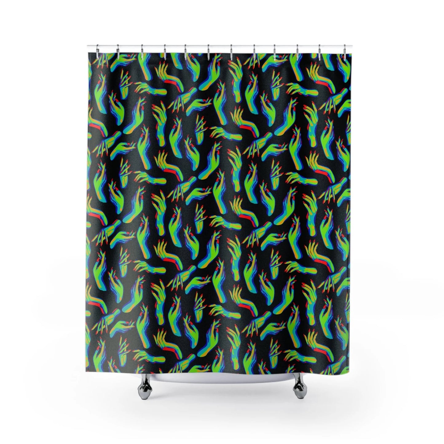 Infrared Hands Psychedelic Shower Curtain