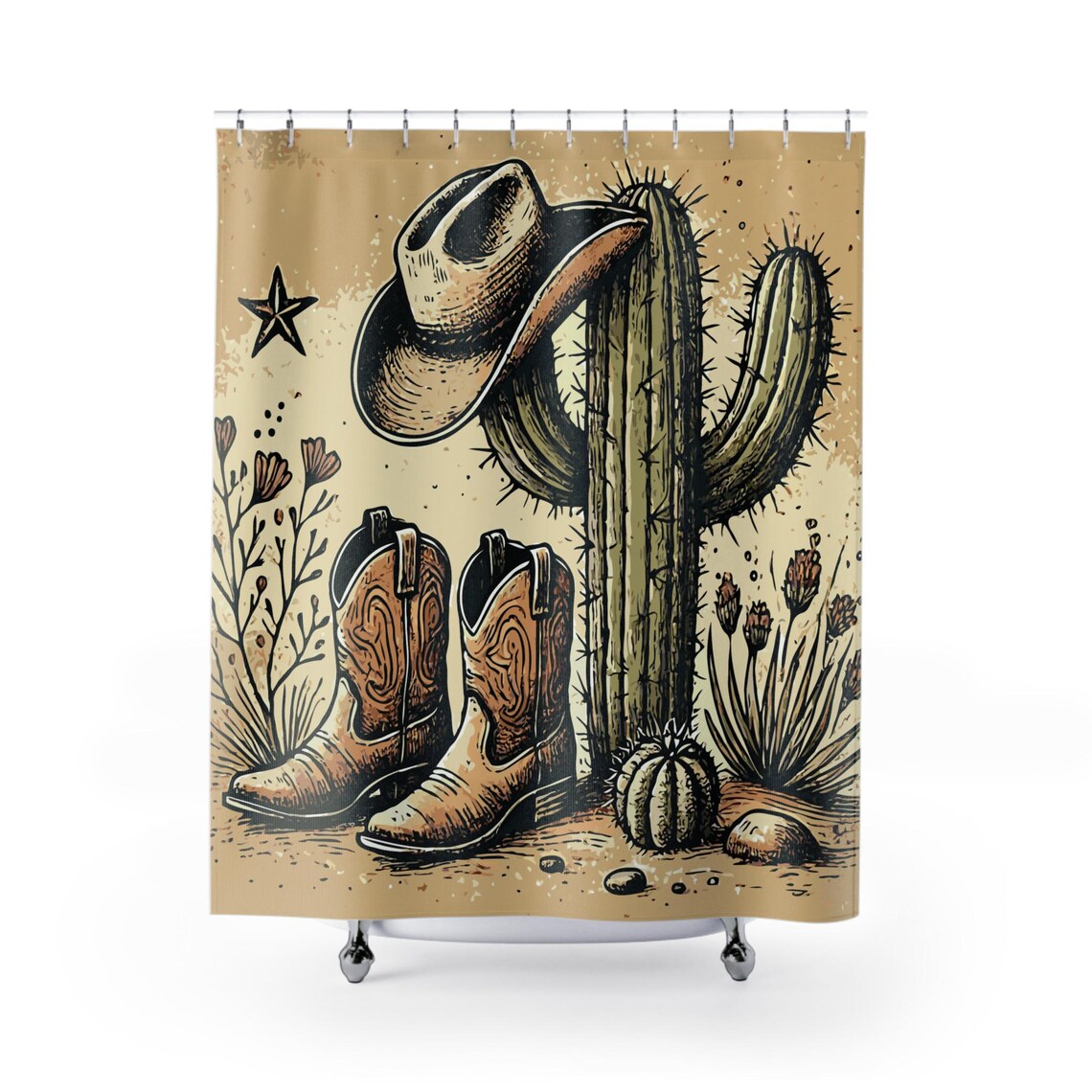 Whimsical Classic Cowboy Shower Curtain