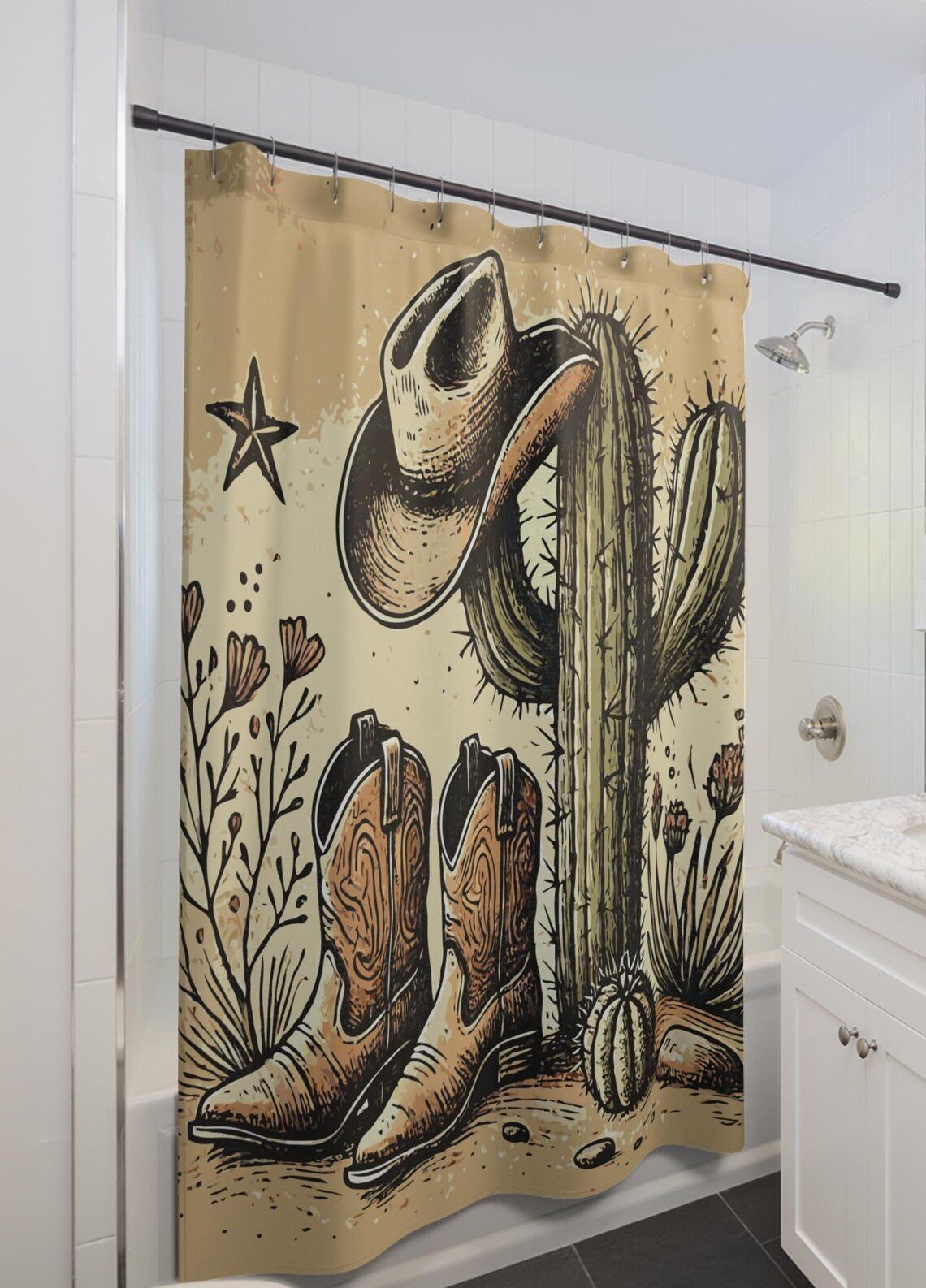 Whimsical Classic Cowboy Shower Curtain