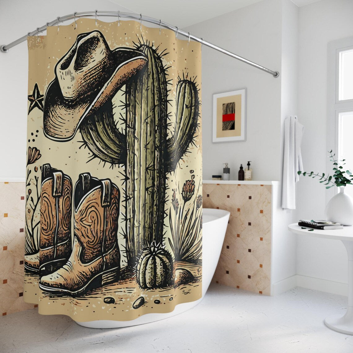 Whimsical Classic Cowboy Shower Curtain