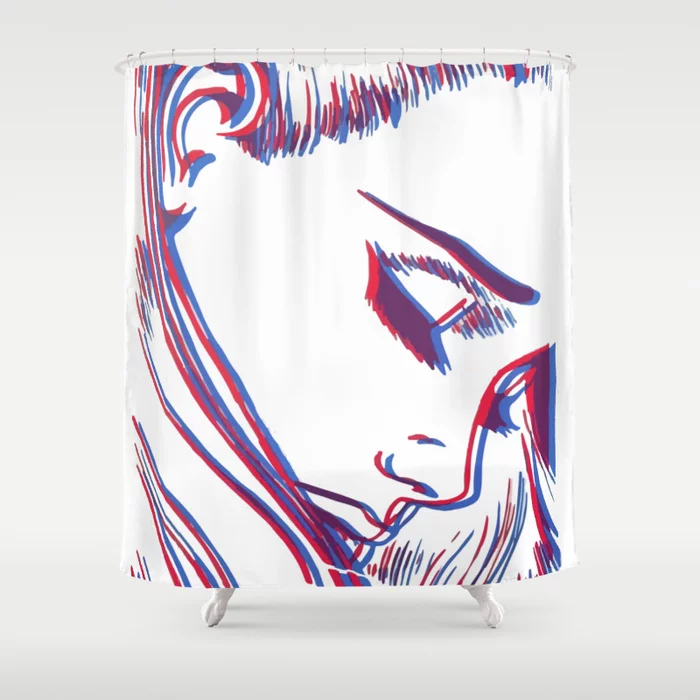 Retro Lonely Girl Pop Art Shower Curtain