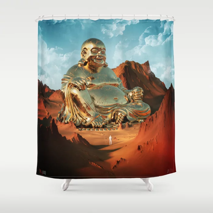 Golden Buddha Shower Curtain