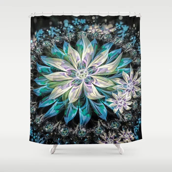 Midnight Flowers Shower Curtain