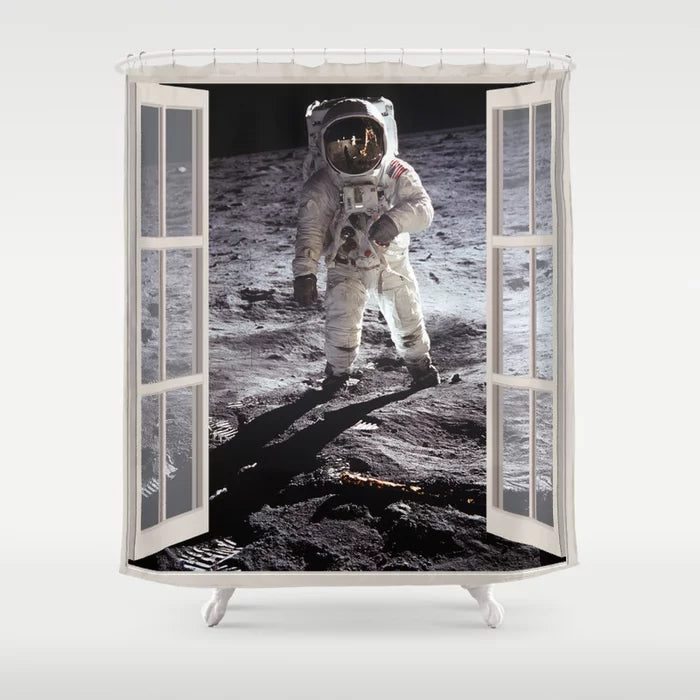Astronaut Moon Landing | OPEN WINDOW ART Shower Curtain