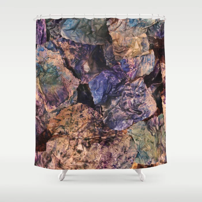 Psychedelic Copper Crumble Shower Curtain