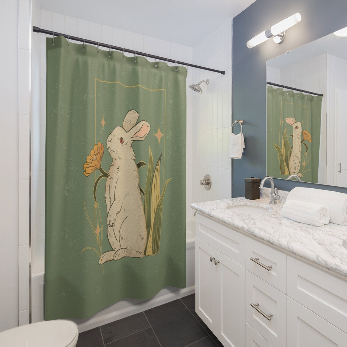 Cute Rabbit Shower Curtain