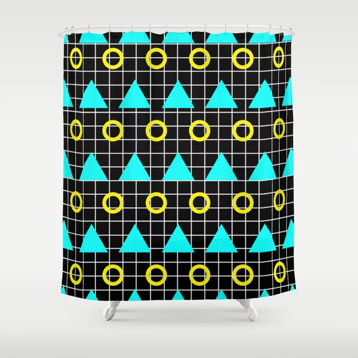 Retro Minimalistic Art Pattern Shower Curtain