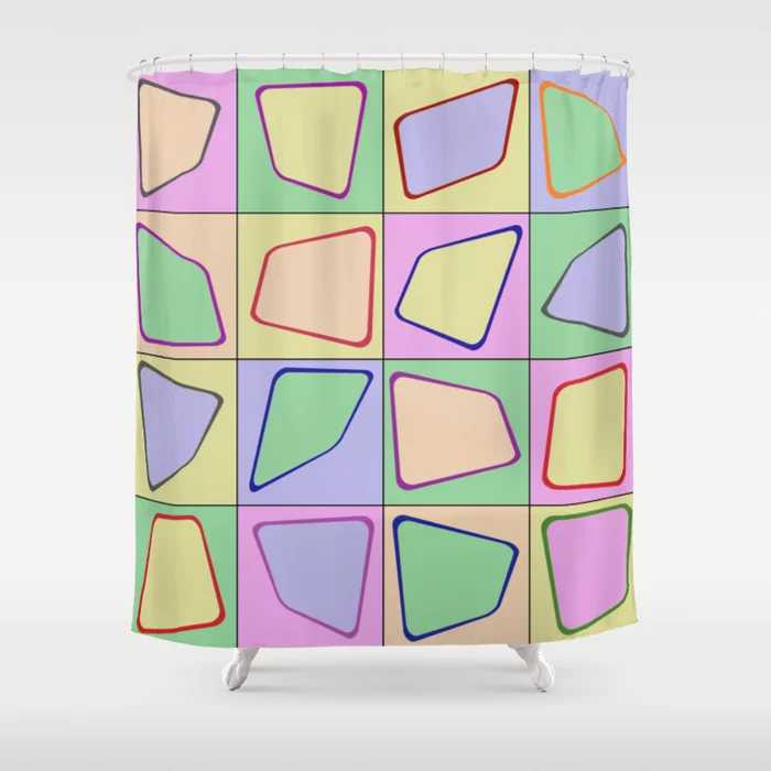Retro Pastel Colors Mix Shower Curtain
