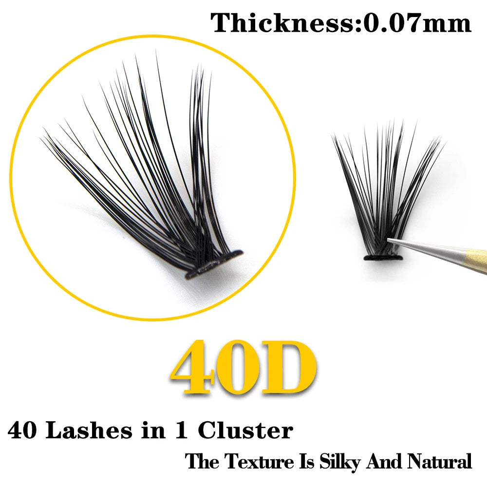 DIY Lash Clusters Extensions Kit – Professional-Quality Eyelash Clusters - 60 Bundles of Mink Eyelash Extensions for Natural 3D Volume, Individual Eye Lashes 40D