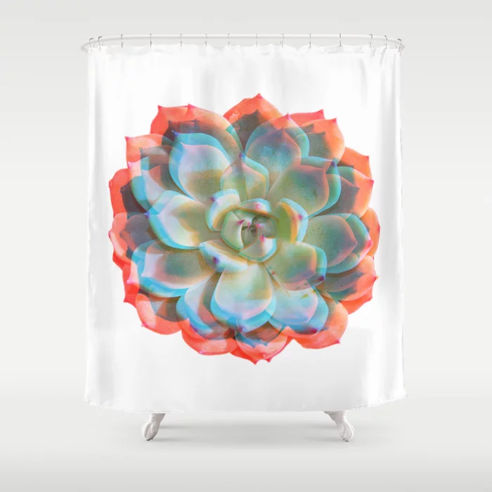Seeing Double Succulent Flower Shower Curtain