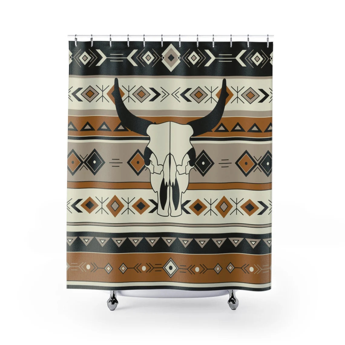 Southwest Bull Skull Western Style Shower Curtain