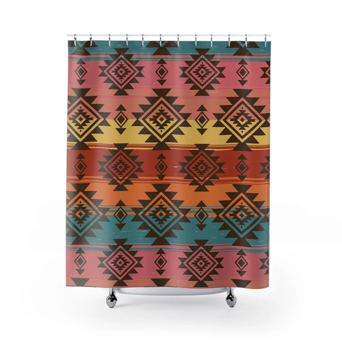 Southwestern Aztec Print Home Decor Shower Curtain