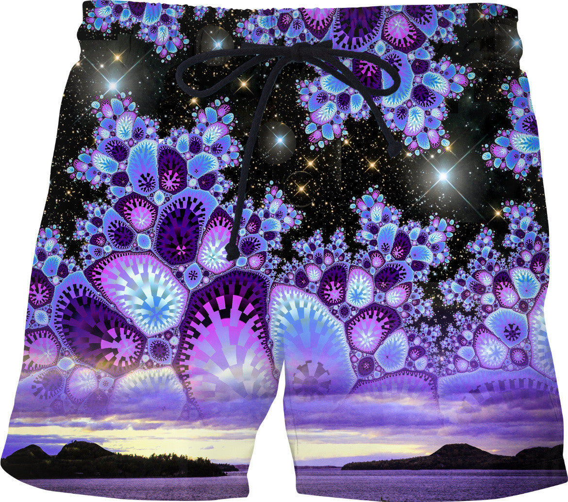 Purple Diamonds Sky Swim Shorts