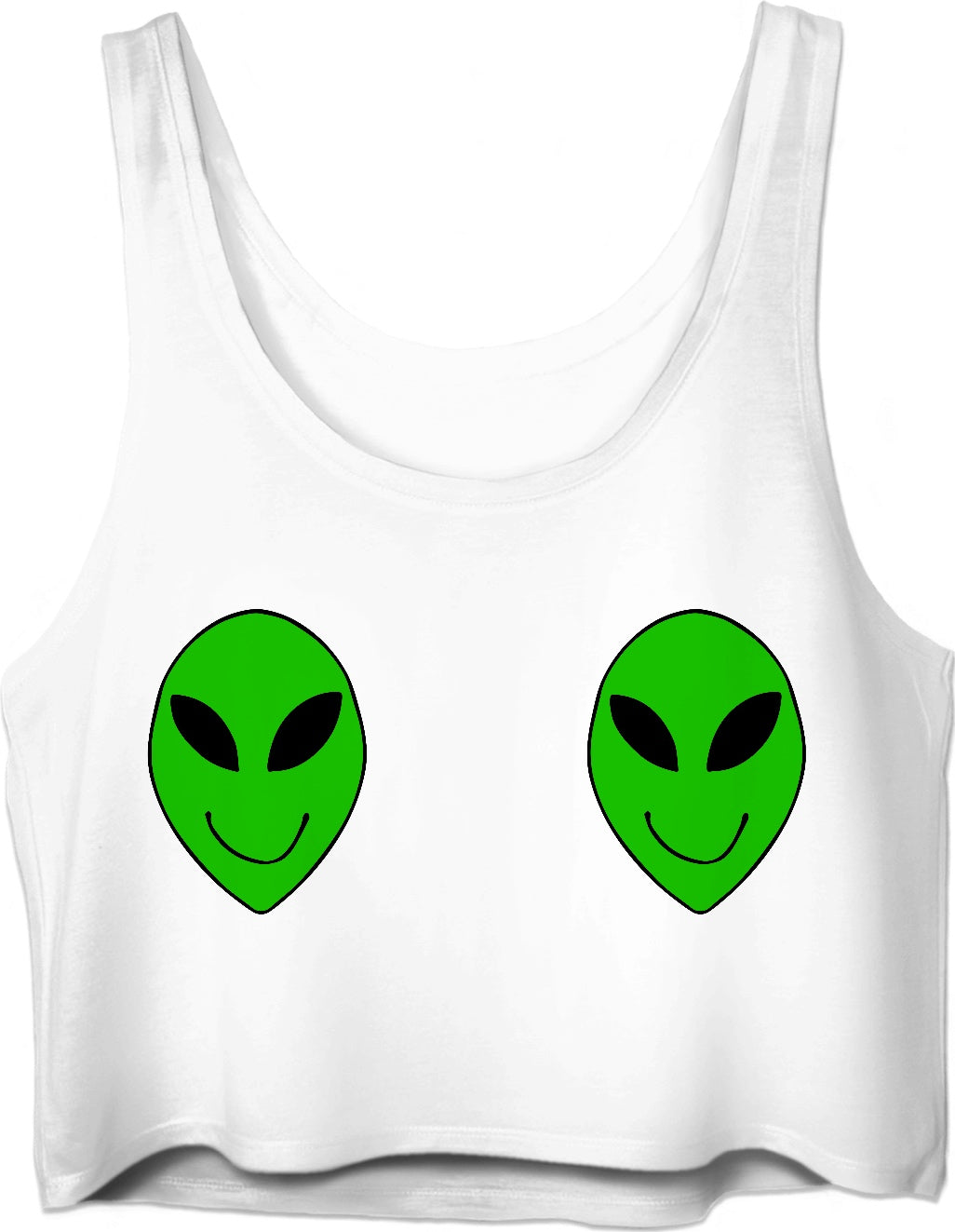 Double Green Aliens Crop Top