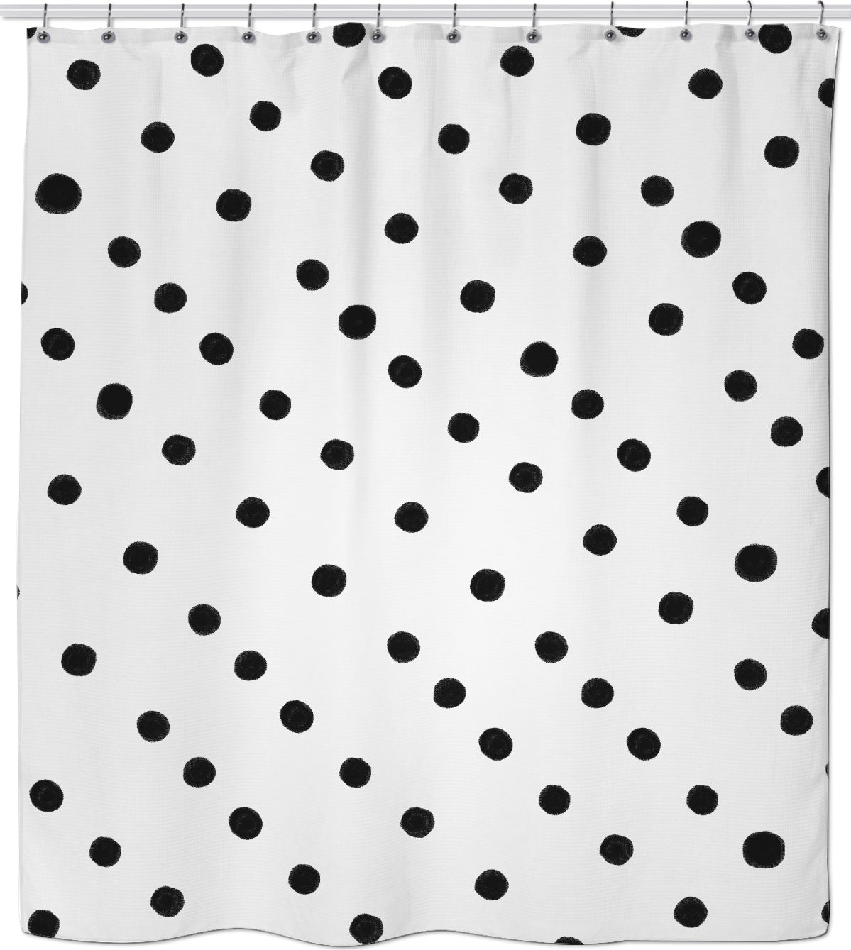 Ruth Fitta Schulz - Black Polka Dots Handmade Shower Curtain