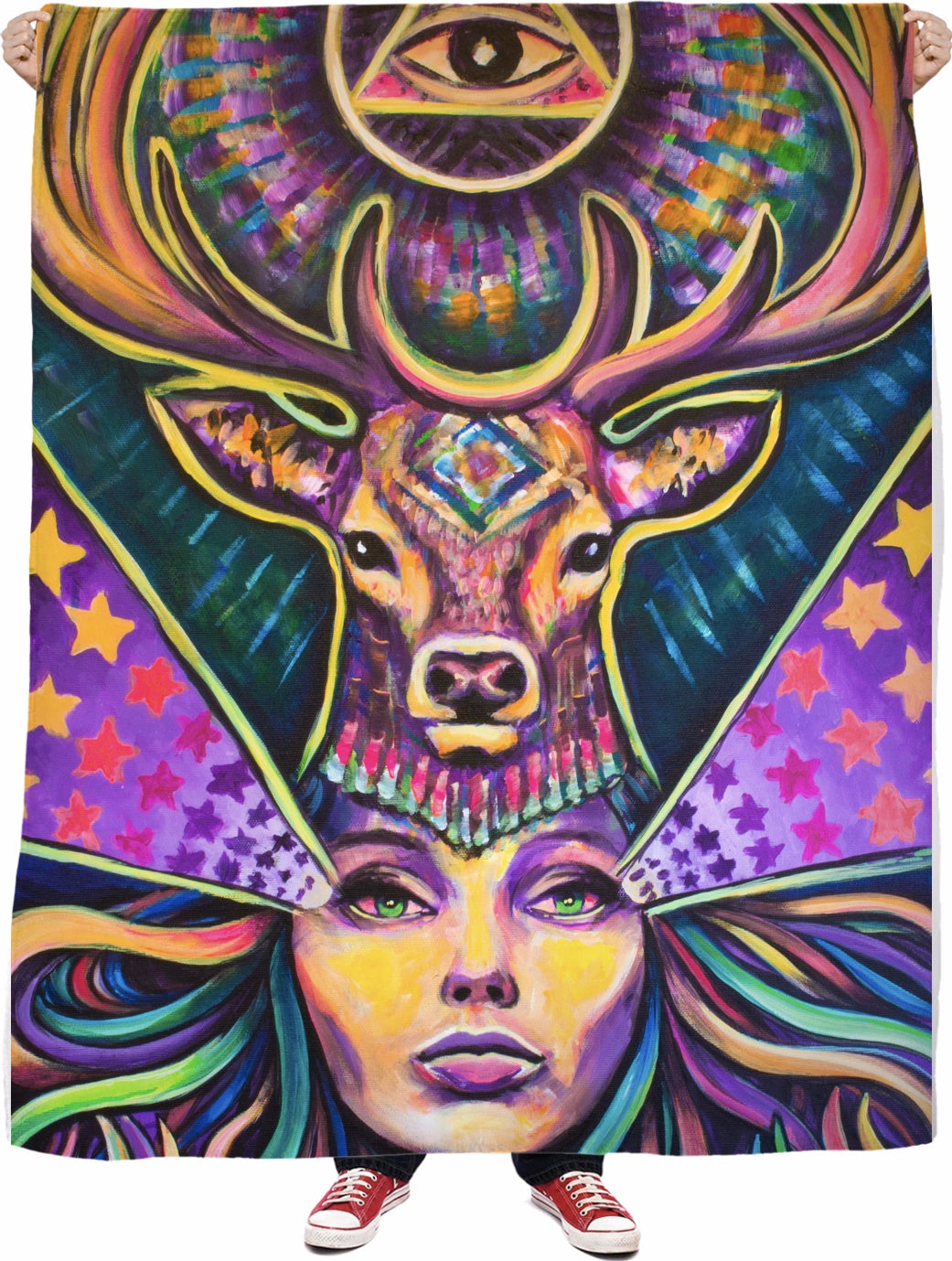 Lady Deer - Fleece Blanket