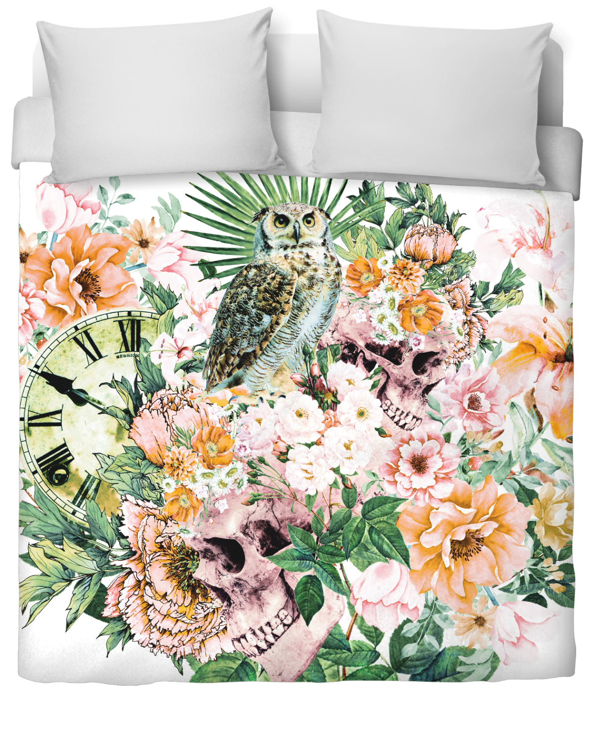 Interpretation of a dream - Owl with Skulls Duvet Cover Set