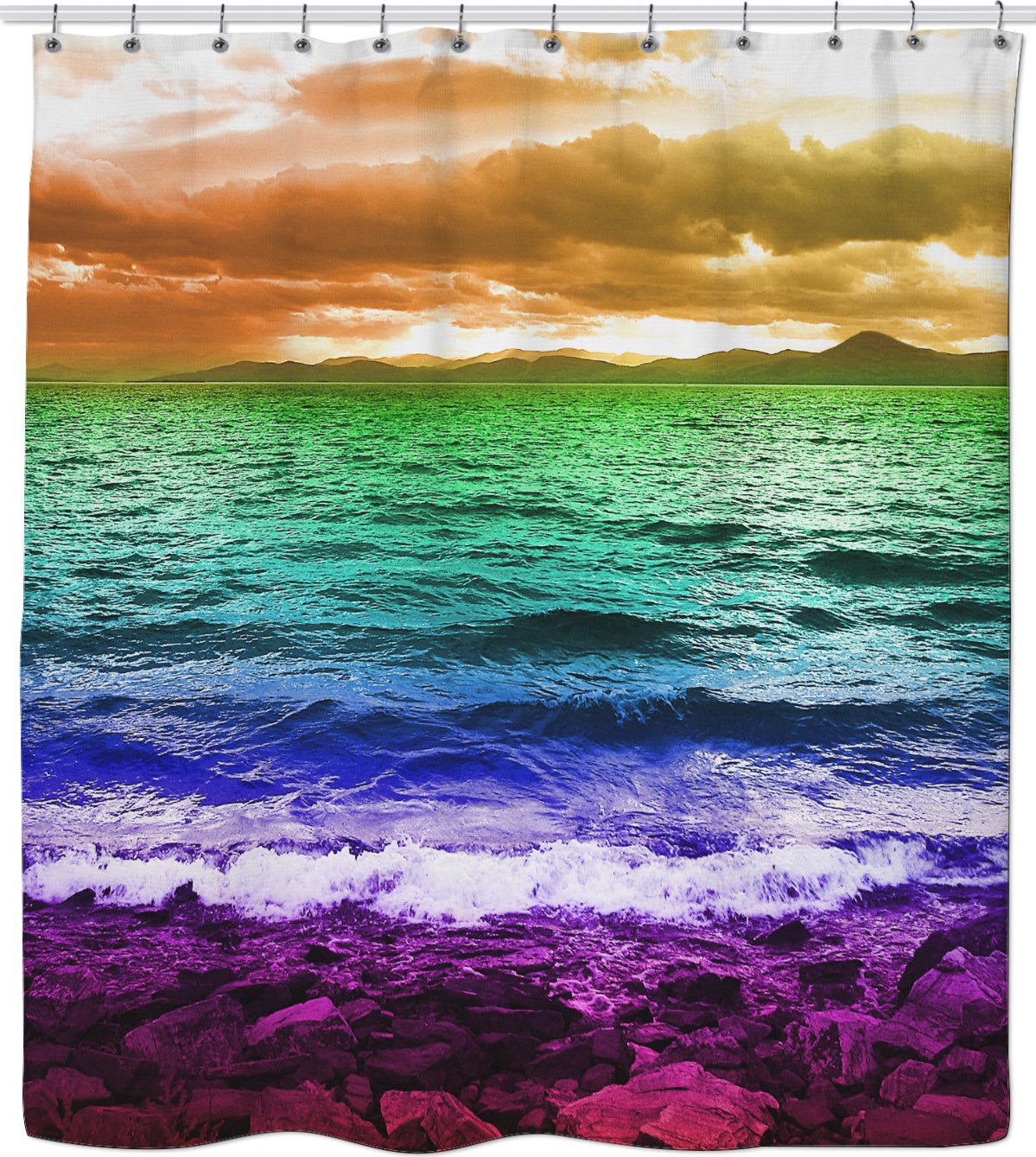 Rainbow Sea Shower Curtain