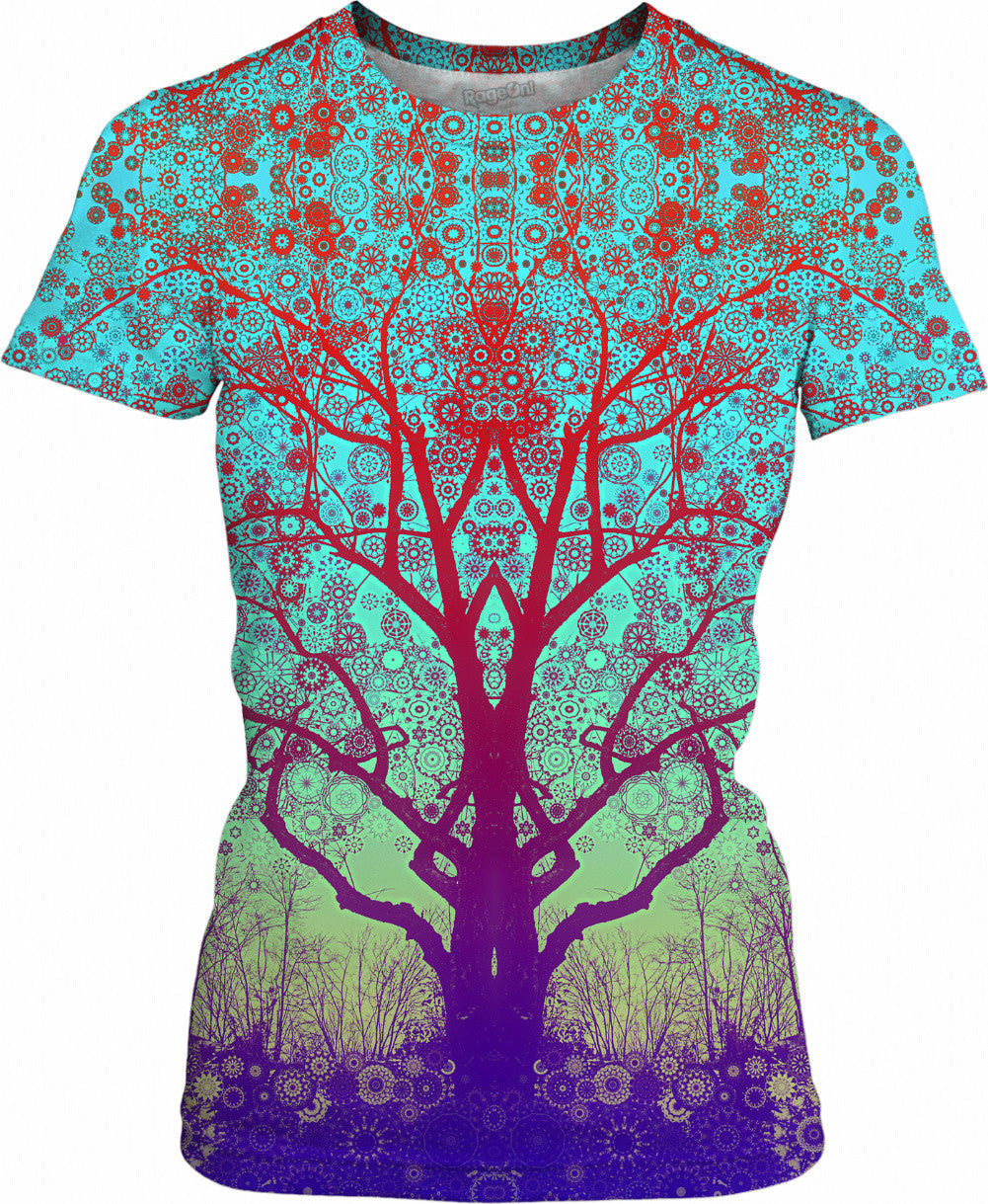 Red Star Trip Tree Womens T-Shirt