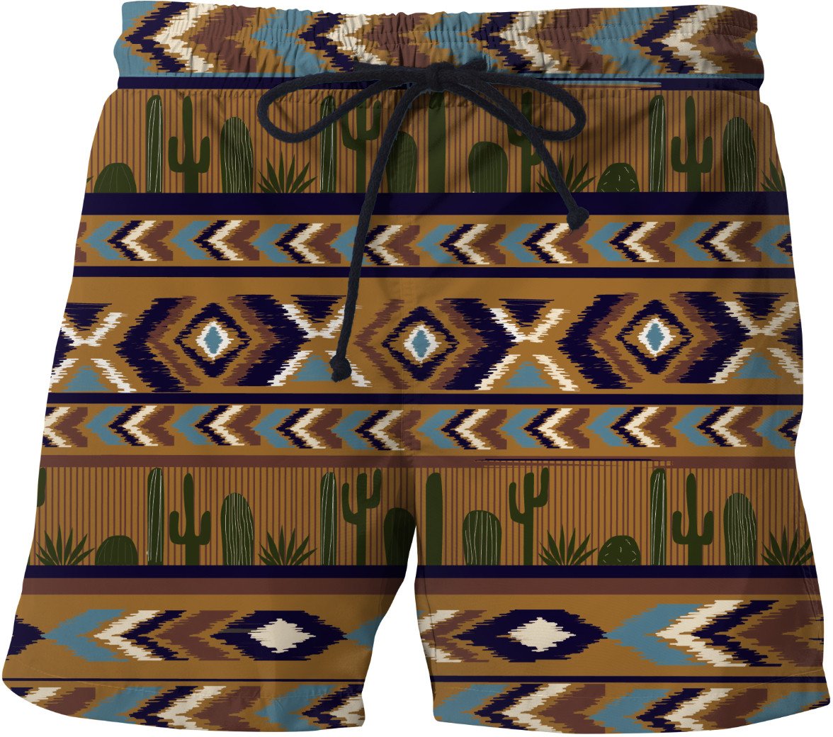 Cactus Dawn Aztec Swim Trunks