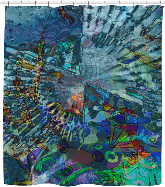 Abstract Ocean Alien Shower Curtain