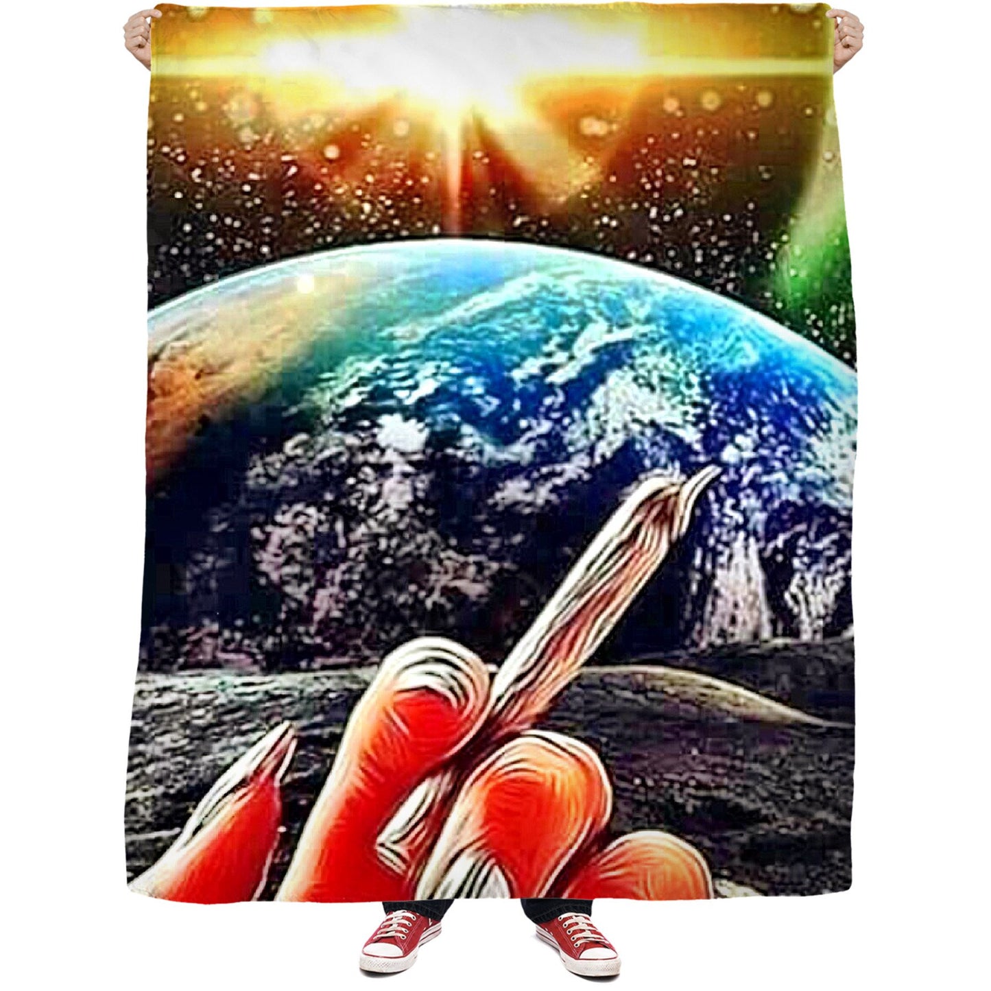 What Would You Do On The Moon - Hoodie, Tank & More Fleece Blanket