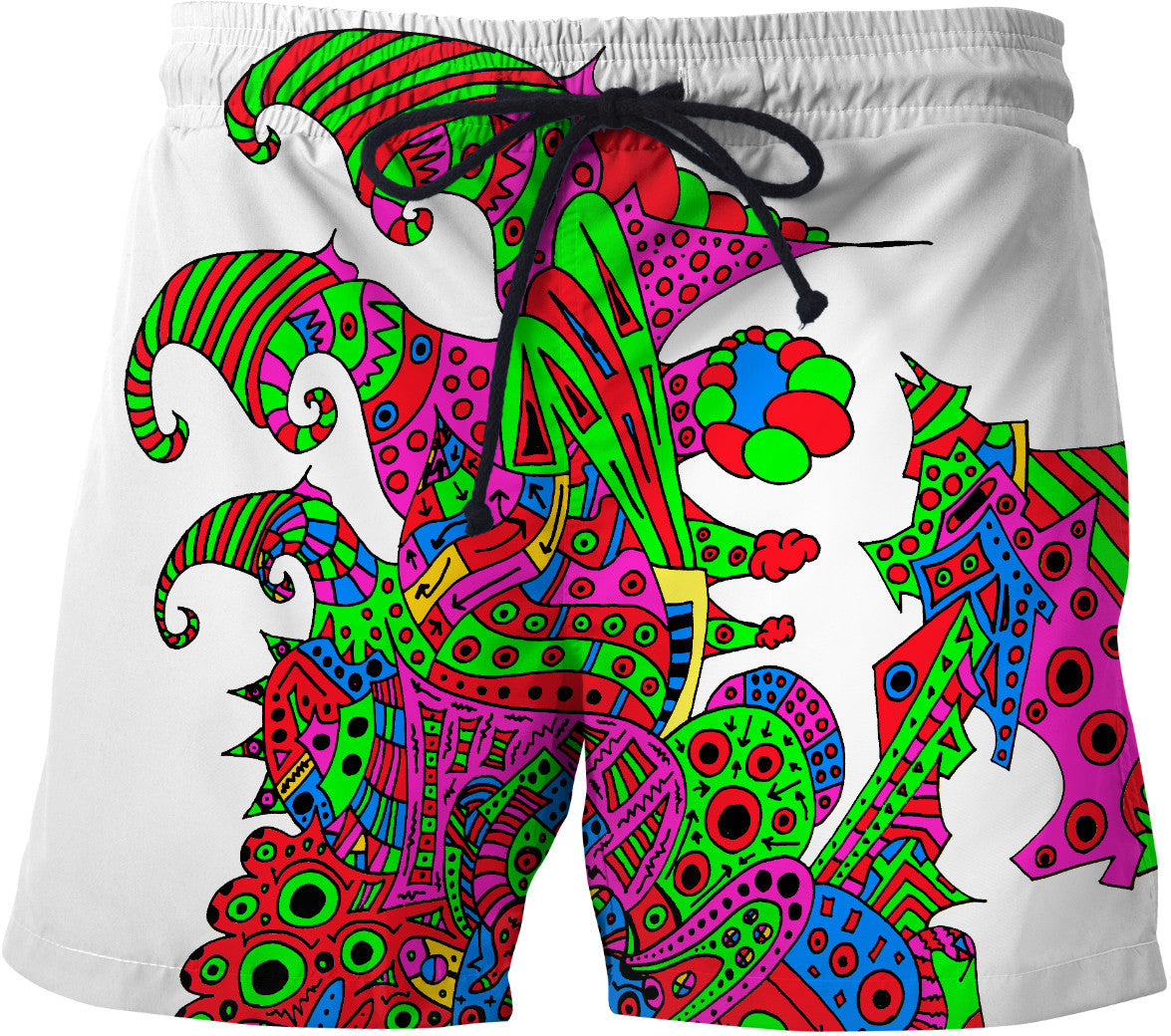 Alien 57 Blue Red Green Pink Blue & Orange Swim Shorts