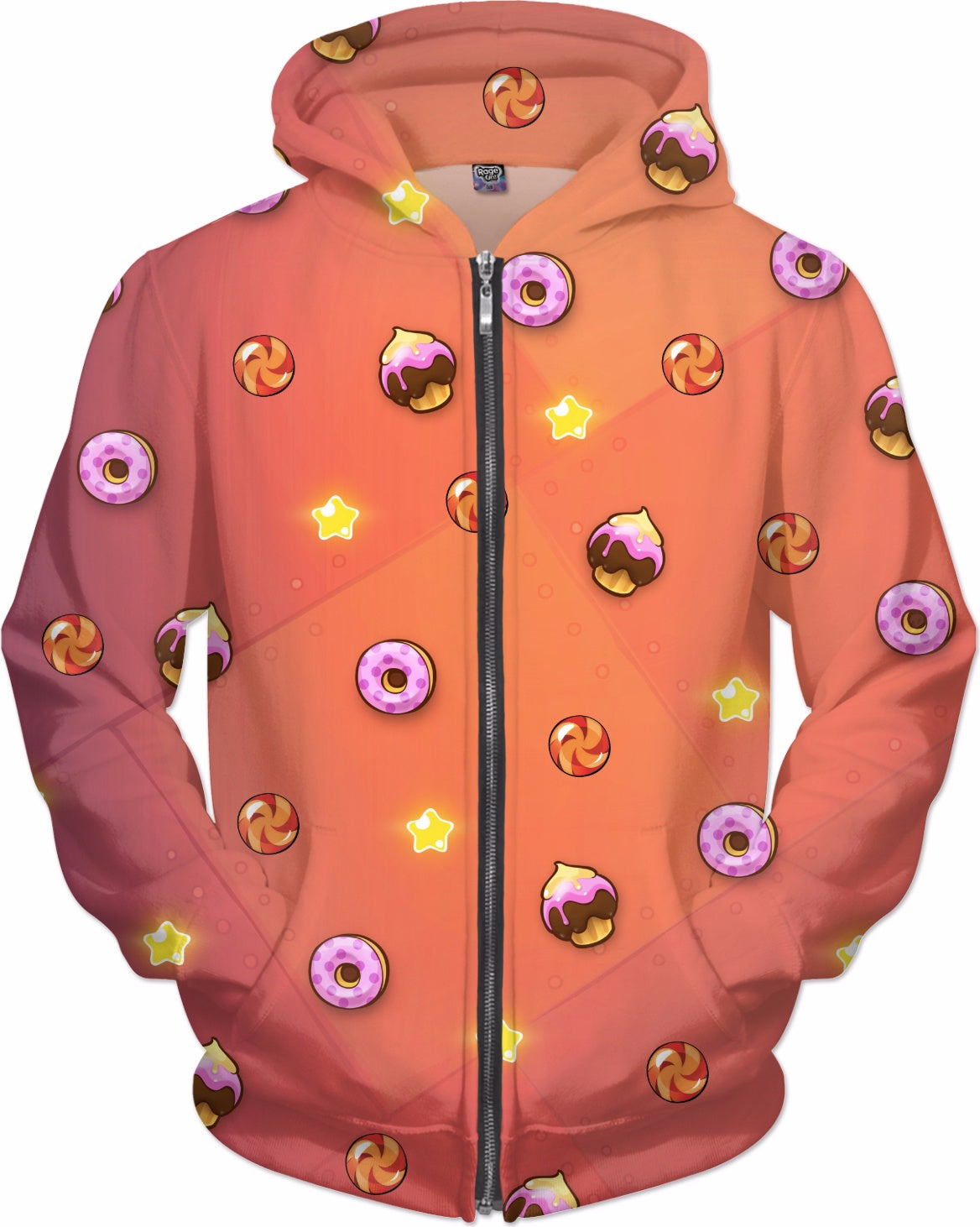 Candy Pattern Zip-Up Hoodie