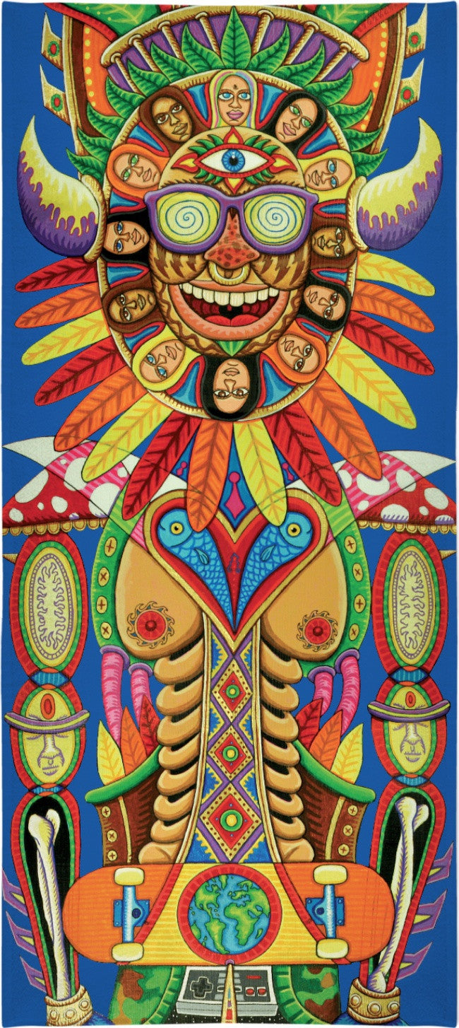 Traveling Angel Blue Beach Towel