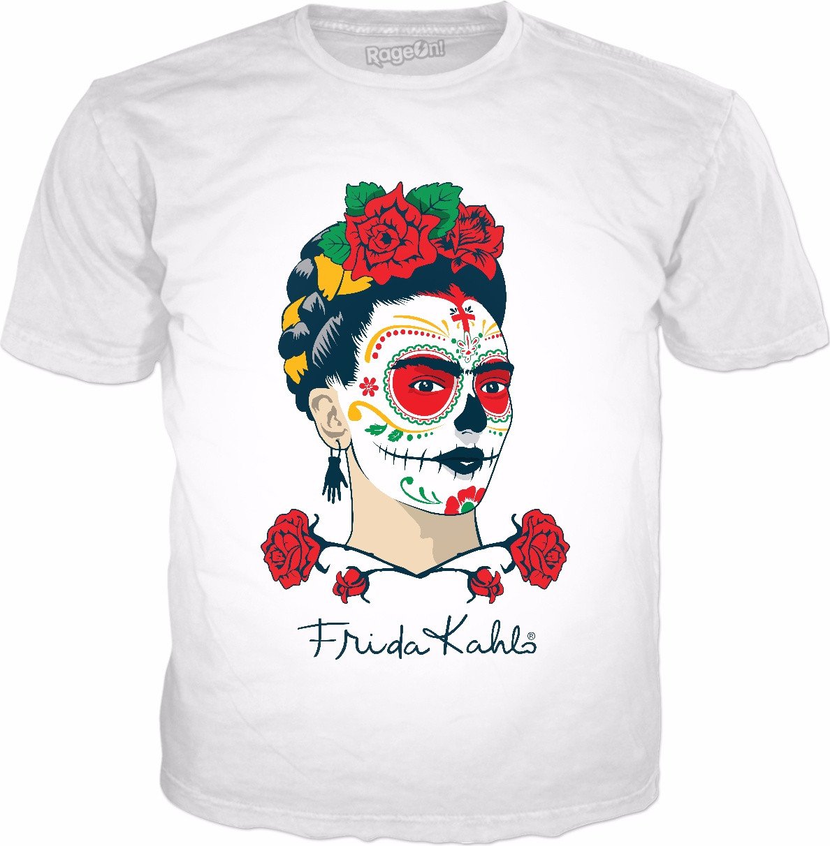 Frida Kahlo Sugar Skull Classic White T-Shirt