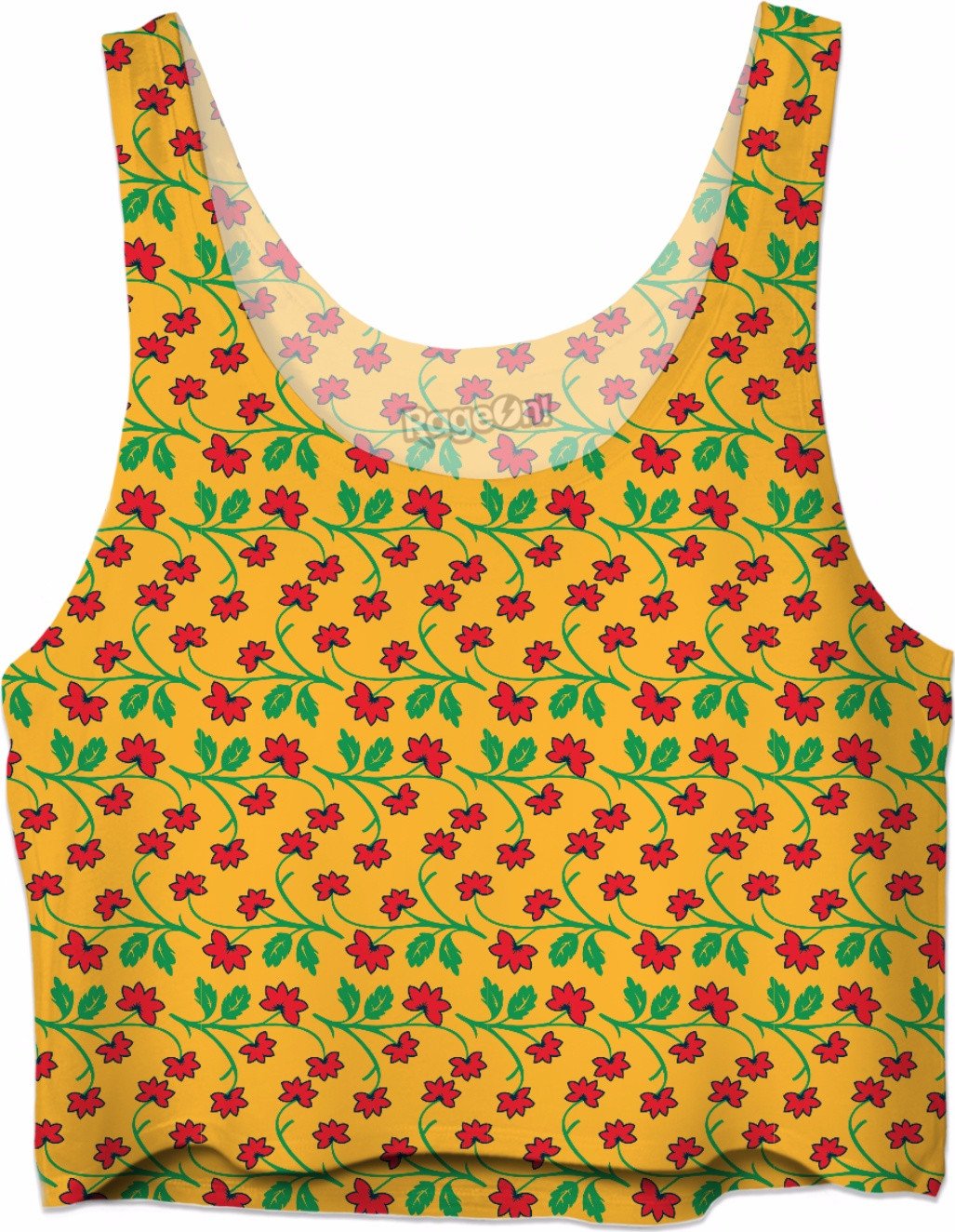 Frida Kahlo Flower Pattern Crop Top