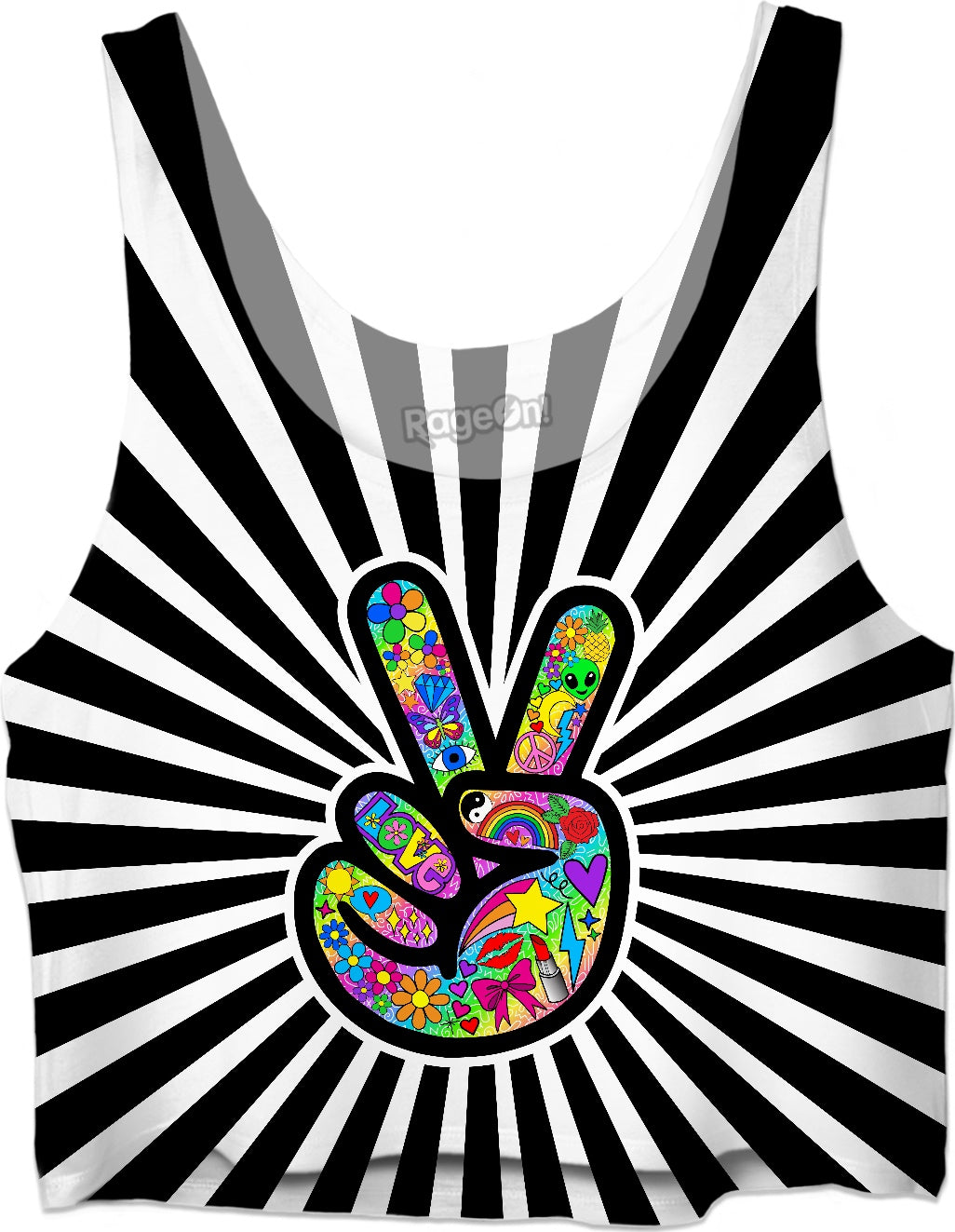 Peace Sign Starburst Crop Top