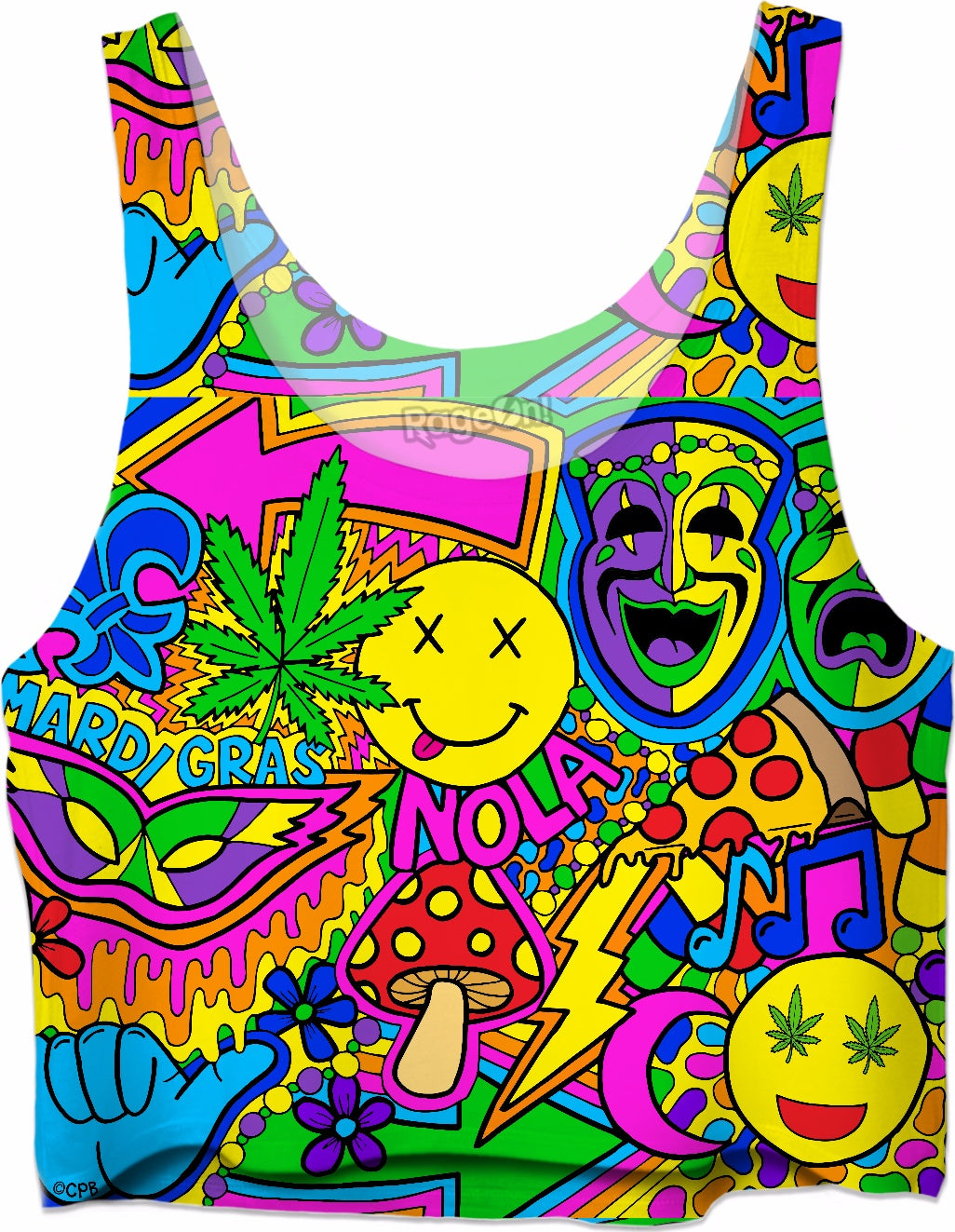 Mardi Gras Collage Collection Crop Top