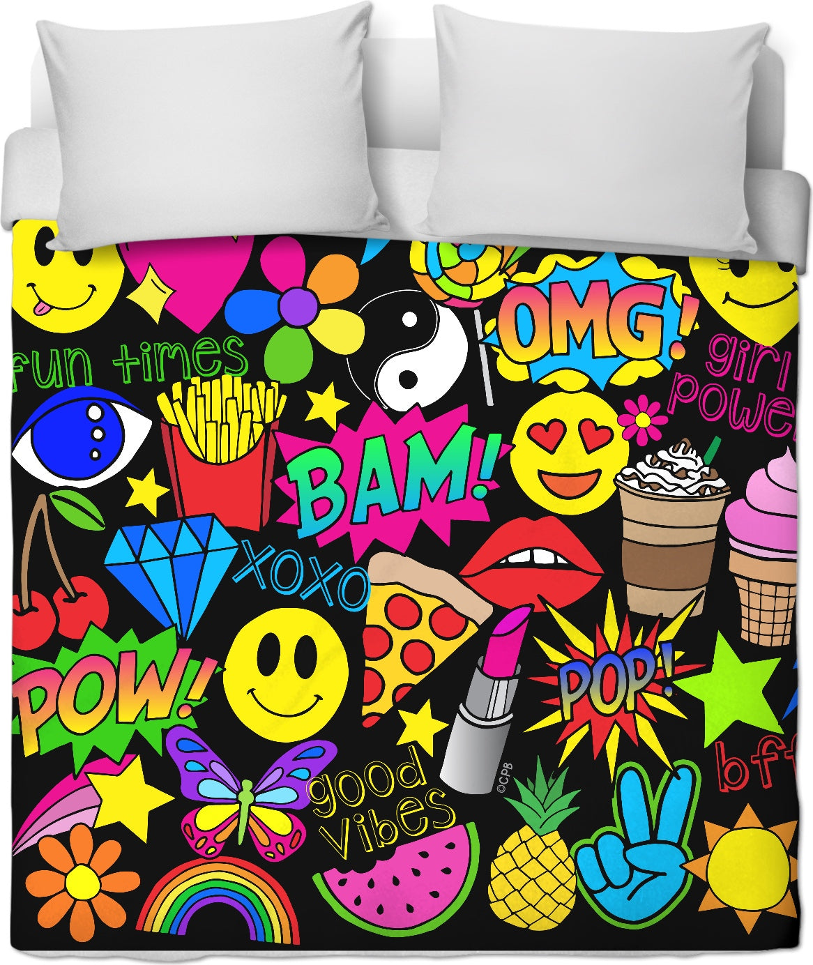 Fun Times Emoji Pop Art Duvet Cover Set