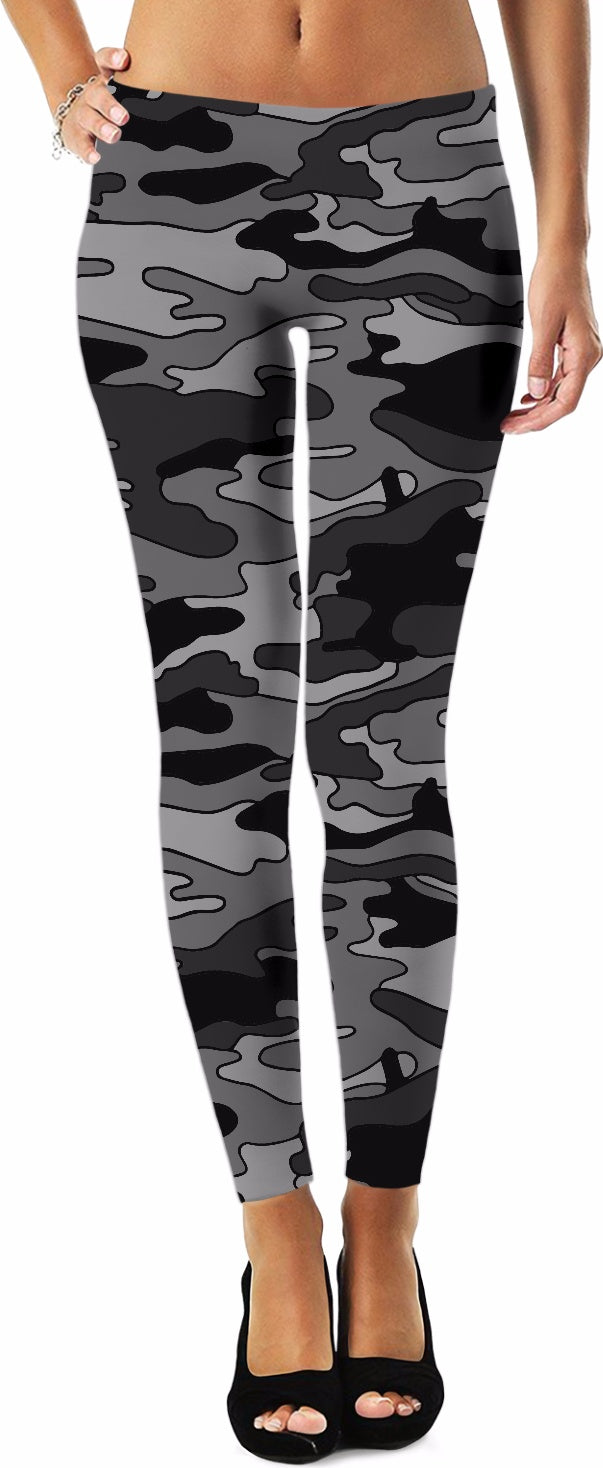 Black & Grey Camo Leggings