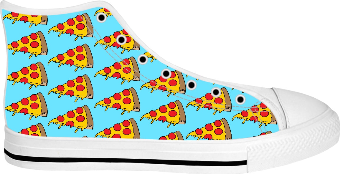 Dripping Pizza White High Top Shoes