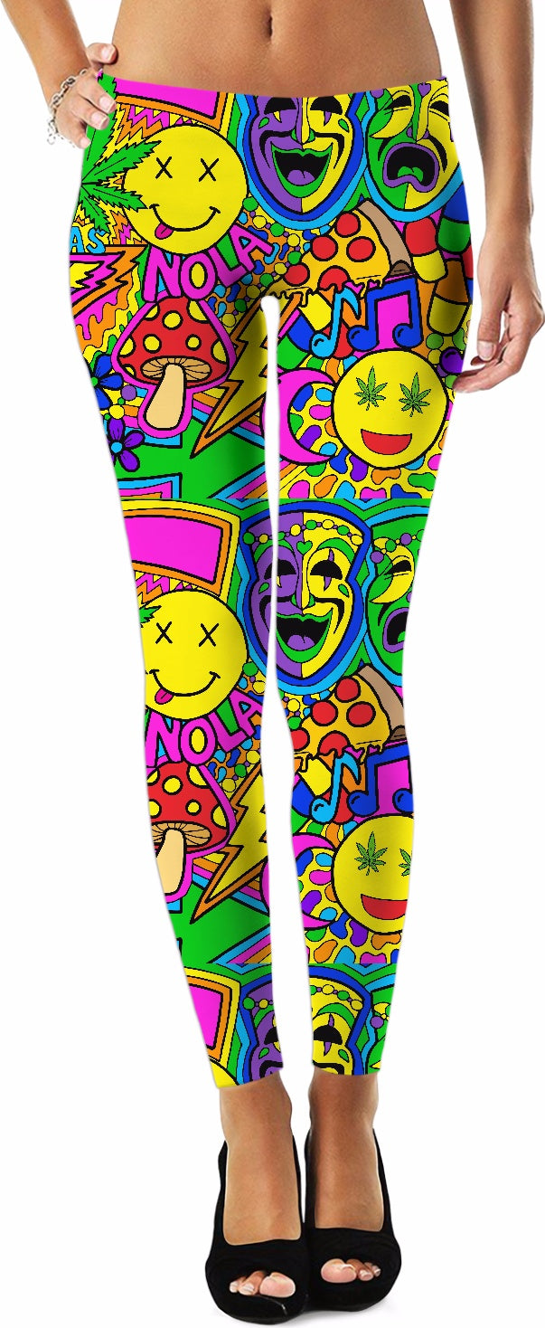 Mardi Gras Collage Leggings