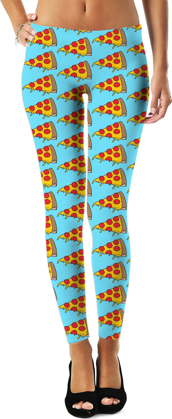 Dripping Pizza Leggings - Blue